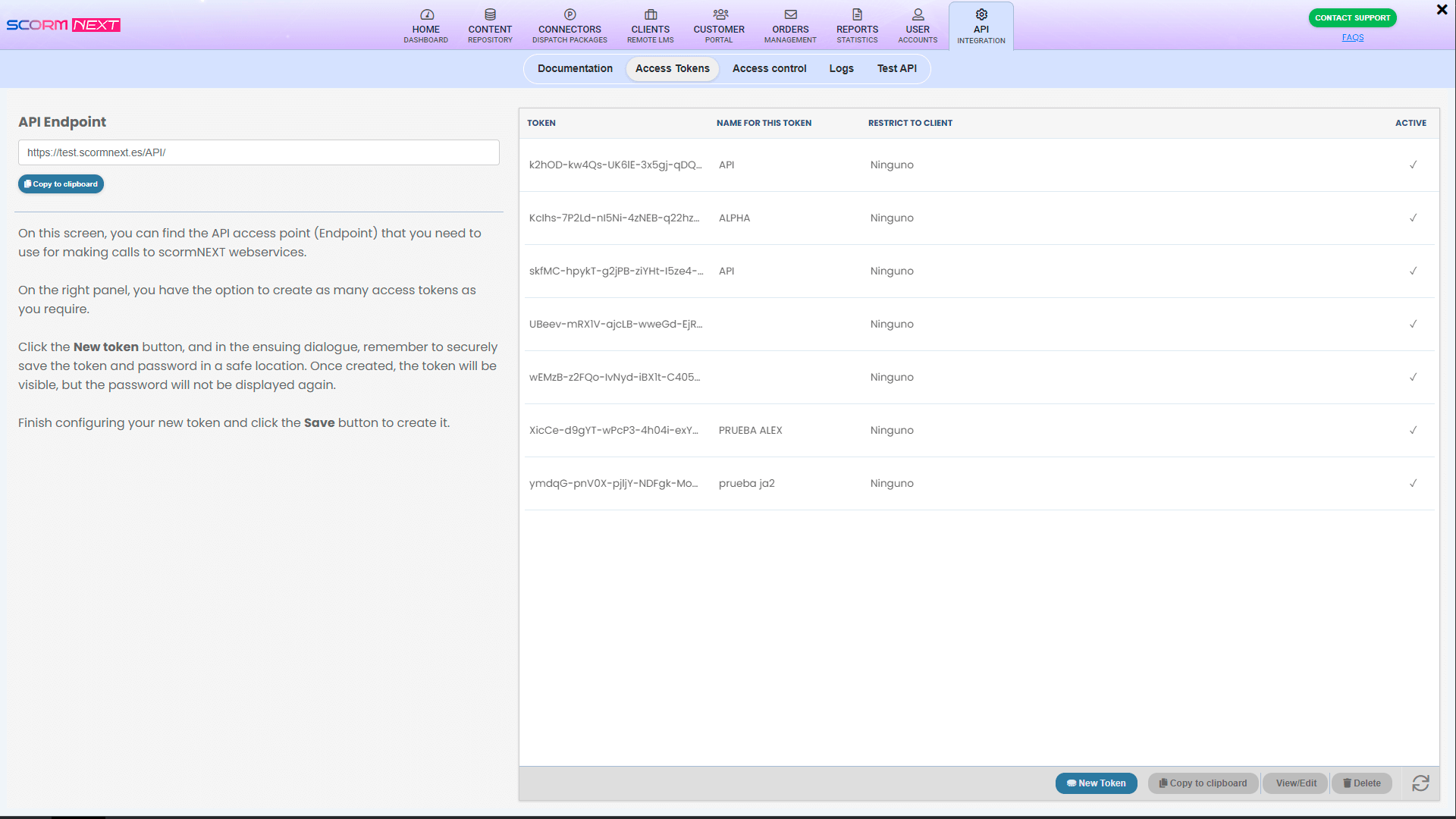 SCORM API interface