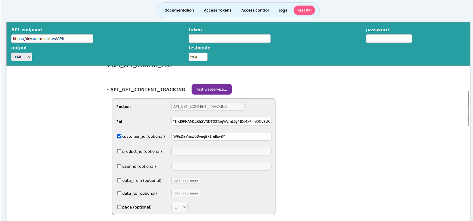 Test the SCORM API from inside scormPROXY